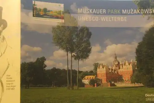 Muskauer Park Weltkulturerbe der UNESCO; Erinnerungsblatt; Gedenkblatt der Deutsche Post 2012