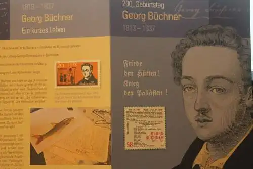 Georg Büchner; Erinnerungsblatt; Gedenkblatt der Deutsche Post 2013