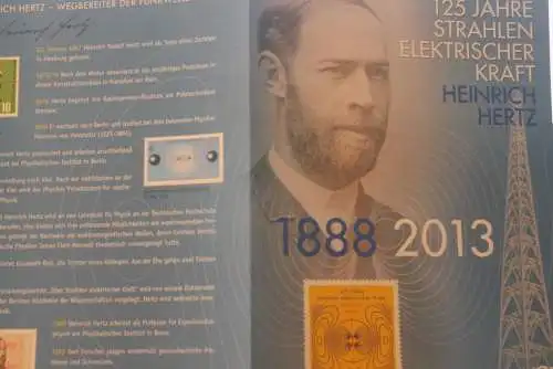 Heinrich Hertz; Erinnerungsblatt; Gedenkblatt der Deutsche Post 2013