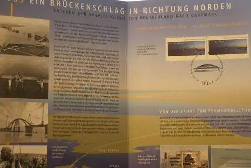 50 Jahre Fehmarnsundbrücke; Erinnerungsblatt; Gedenkblatt der Deutsche Post 2013