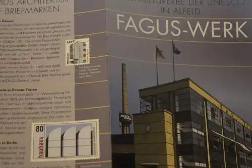 Fagus-Werk Weltkulturerbe der UNESCO; Erinnerungsblatt; Gedenkblatt der Deutsche Post 2014