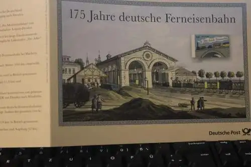 175 Jahre deutsche Ferneisenbahn; Erinnerungsblatt; Gedenkblatt der Deutsche Post 2014