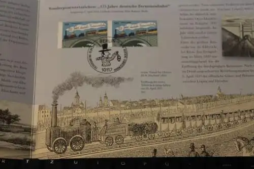 175 Jahre deutsche Ferneisenbahn; Erinnerungsblatt; Gedenkblatt der Deutsche Post 2014