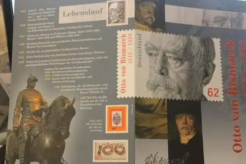 Otto von Bismarck; Erinnerungsblatt; Gedenkblatt der Deutsche Post 2015