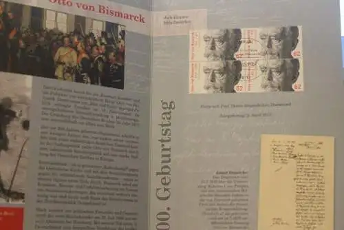 Otto von Bismarck; Erinnerungsblatt; Gedenkblatt der Deutsche Post 2015