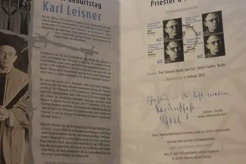 Karl Leisner; Erinnerungsblatt; Gedenkblatt der Deutsche Post 2015