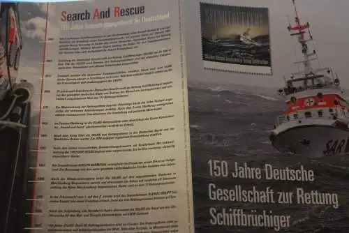 150 Jahre Deutsche Gesellschaft zur Rettung Schiffbrüchiger; Erinnerungsblatt; Gedenkblatt der Deutsche Post 2015