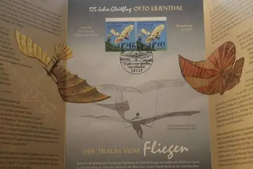125 Jahre Gleitflug; Otto Lilienthal; Erinnerungsblatt; Gedenkblatt der Deutsche Post 2016