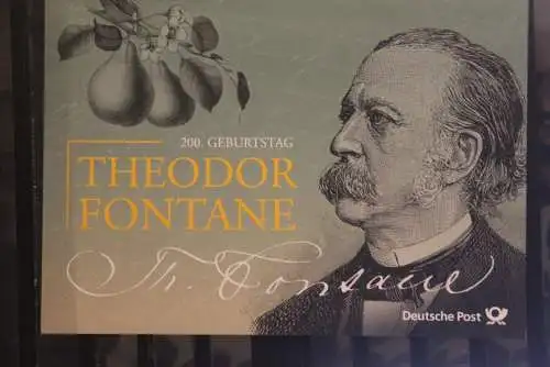 200. Geburtstag Theodor Fontane;  Erinnerungsblatt; Gedenkblatt der Deutsche Post 2019