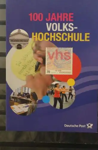 100 Jahre Volkshochschule; Erinnerungsblatt; Gedenkblatt der Deutsche Post 2019