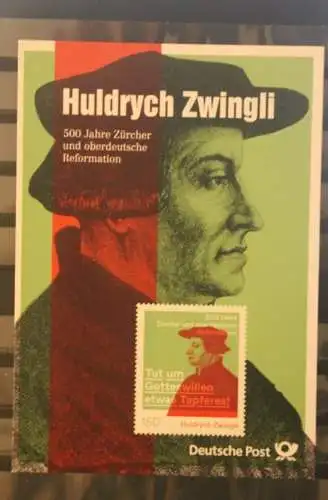 Huldrych Zwingli; Erinnerungsblatt; Gedenkblatt der Deutsche Post 2019