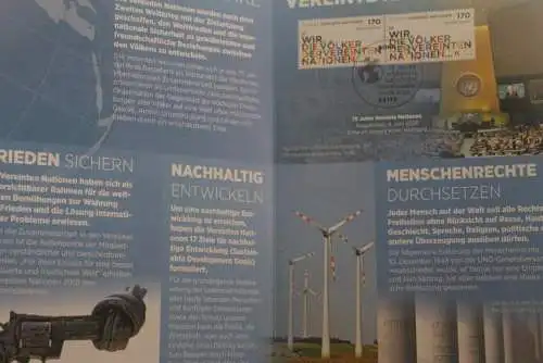 75 Jahre Vereinte Nationen; Erinnerungsblatt; Gedenkblatt der Deutsche Post 2020