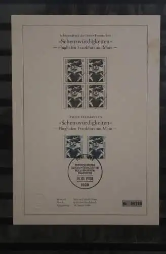 Berlin 1988; Schwarzdruck: Sehenswürdigkeiten; 10 Pf. Flughafen Frankfurt,