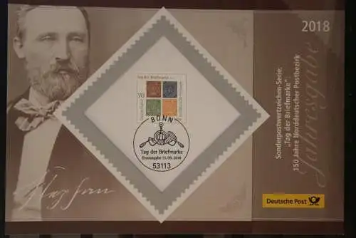 Deutschland 2018; Tag der Briefmarke; Klappkarte, ESST