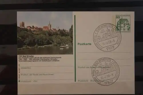 Deutschland 1988; Bildpostkarte Bad Wimpfen; SST Bad Wimpfen