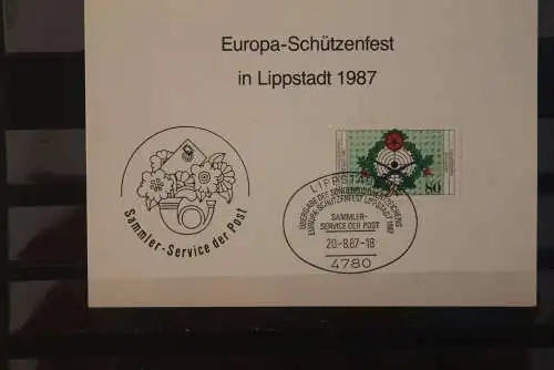 Deutschland 1987; Europa-Schützenfest Lippstadt; Gedenkkarte der POST, SST; rar