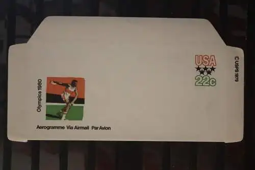 USA 1979, Ganzsache zu Olympischen Spielen Moskau, MNH