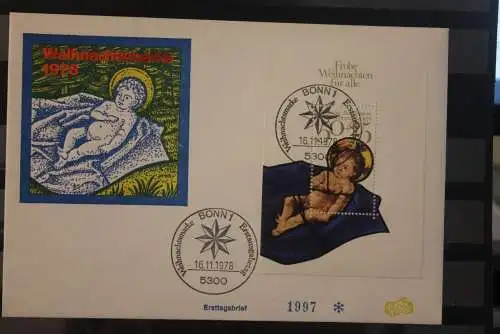 Deutschland 1978, Weihnachten; Block 17, FDC