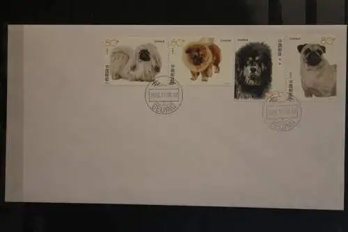 China 2006; Hunderassen, Hunde, MiNr. 3734 C-37 C;  (jeweils an 2 Seiten ungezähnt) FDC