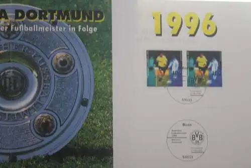 Deutschland 1995/1996; Erinnerungsblatt der Post: BVB 09 - Alter und Neuer Fußballmeister