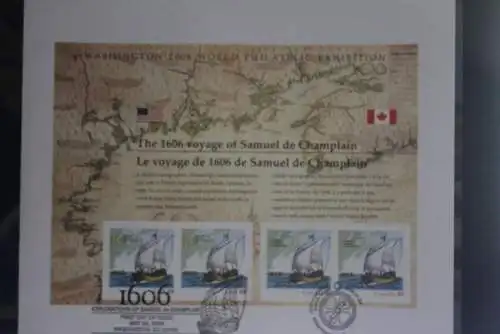 USA - Canada 2006; Gemeinschaftsausgabe USA Block 59 auf FDC; Segelschiffe