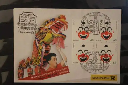 Messebrief Deutsche Post: Intern. Stamp & Coin Expo Peking 2002, Europamarke