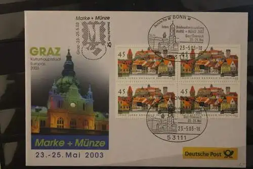 Messebrief Deutsche Post: Marke + Münze 2003 Graz; Kronach