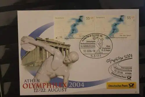 Messebrief Deutsche Post: Olymphilex 2004 Athen; Olympiamarke