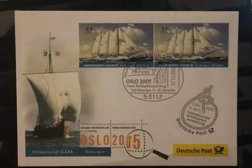 Messebrief Deutsche Post: OSLO 2005; Segelschiff