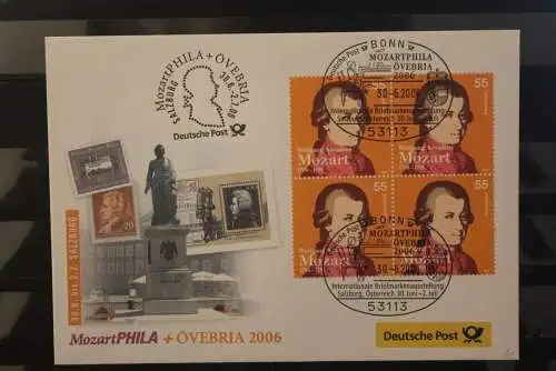 Messebrief Deutsche Post: MozartPhila + ÖVEBRIA 2006, Salzburg; Mozart