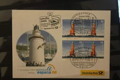 Messebrief Deutsche Post: Espana '06, Malaga 2006; Leuchtturm Hohe Weg