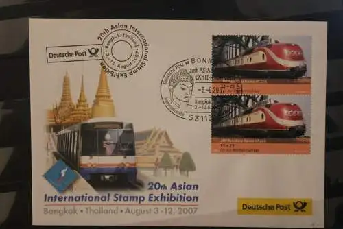 Messebrief Deutsche Post: Asian Intern. Stamp Exhibition Bangkok 2007; Lokomotive