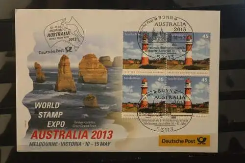 Messebrief Deutsche Post: AUSTRALIA 2013 Melbourne; Leuchtturm Borkum