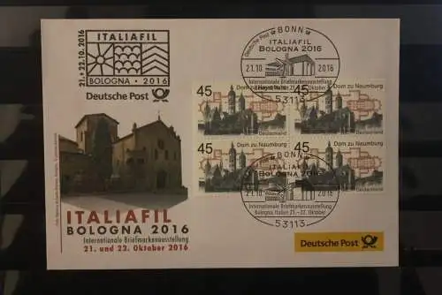 Messebrief Deutsche Post: ITALIAFIL 2016, Bologna; Dom zu Naumburg