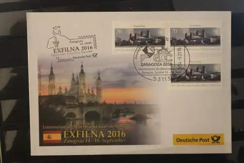 Messebrief Deutsche Post: EXFILNA 2016 Zaragoza Spanien; Abtei