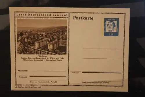 Wiesbaden, Bildpostkarte; P 81; 1963, Lernt Deutschland kennen !, ungebraucht