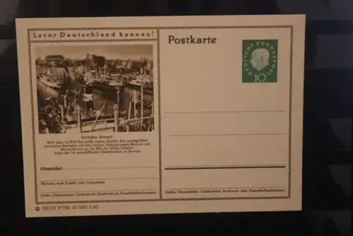 Bremen Bremerhaven, Bildpostkarte; P 42; 1960, Lernt Deutschland kennen !, ungebraucht