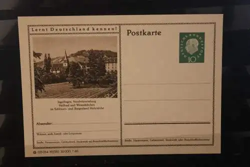 Ingelfingen, Bildpostkarte; P 42; 1960, Lernt Deutschland kennen !, ungebraucht