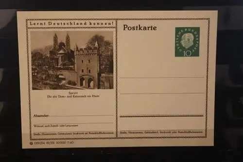 Speyer, Bildpostkarte; P 42; 1960, Lernt Deutschland kennen !, ungebraucht