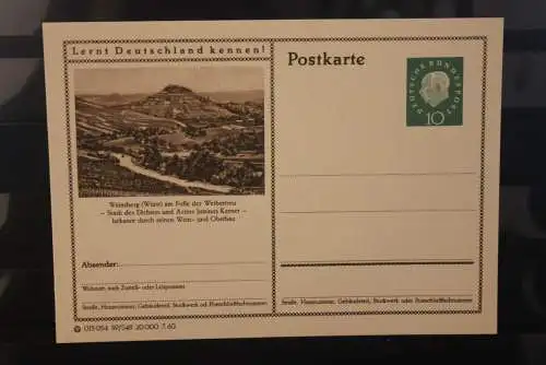 Weinsberg, Bildpostkarte; P 42; 1960, Lernt Deutschland kennen !, ungebraucht