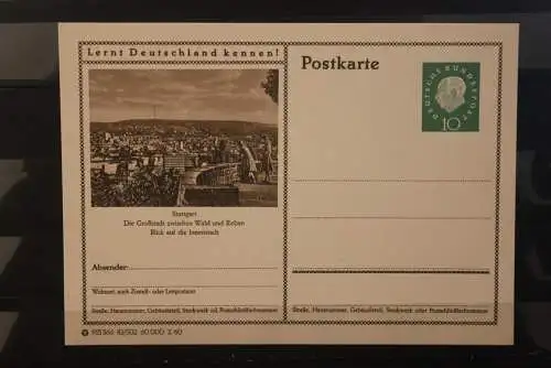 Stuttgart, Bildpostkarte; P 42; 1960, Lernt Deutschland kennen !, ungebraucht