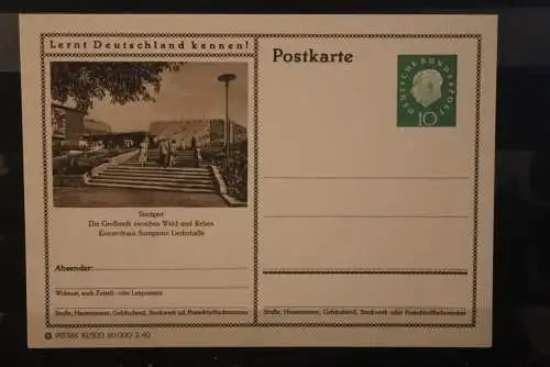 Stuttgart, Bildpostkarte; P 42; 1960, Lernt Deutschland kennen !, ungebraucht