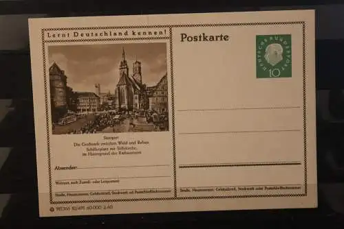 Stuttgart, Bildpostkarte; P 42; 1960, Lernt Deutschland kennen !, ungebraucht