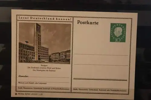 Stuttgart, Bildpostkarte; P 42; 1960, Lernt Deutschland kennen !, ungebraucht