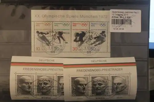 Deutschland 1971 / 1975; Block Olympische Spiele und Nobelpreisträger, ESST; MiNr. Block 6; und 11