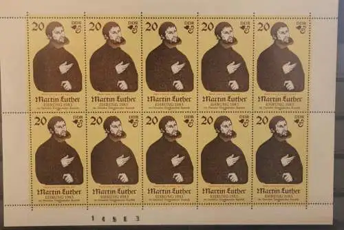 DDR 1982; Kleinbogen Martin Luther; MiNr. 2755; MNH