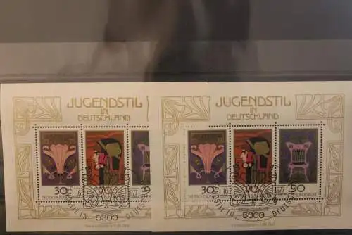 Deutschland 1972; Block 7:Olympiablock und 1977; Block 14: Jugendstil  2 Blocks mit ESST, lesen