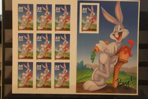 U.S.A. 1997; Folienblatt FB 42 b, Comicfigur Bugs Bunny; MNH