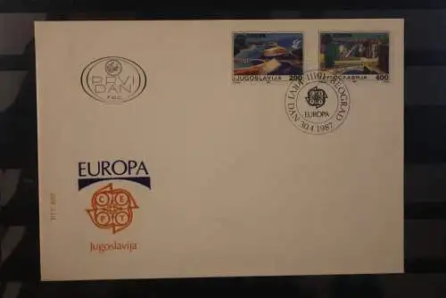 Jugoslawien 1987; Europa CEPT; MiNr. 2219-20,  FDC