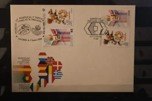 Portugal - Spanien 1986, EG-Beitritt; Gemeinschaftsausgabe, FDC, selten